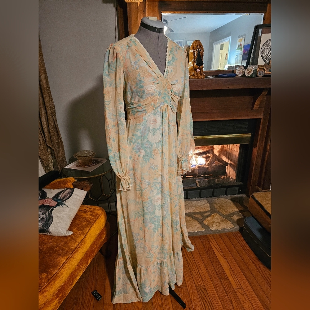 Jody of California 1970s Maxi Dress | Vintage Romantic Boho Dress